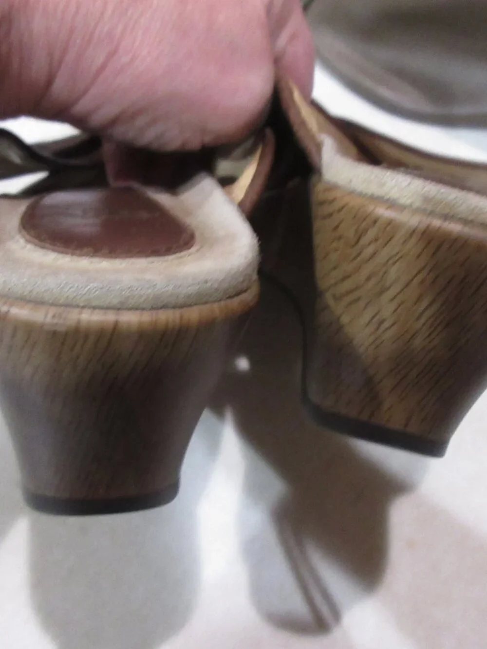 dansko slide wedge brown leather sandals open toe 38 7.5